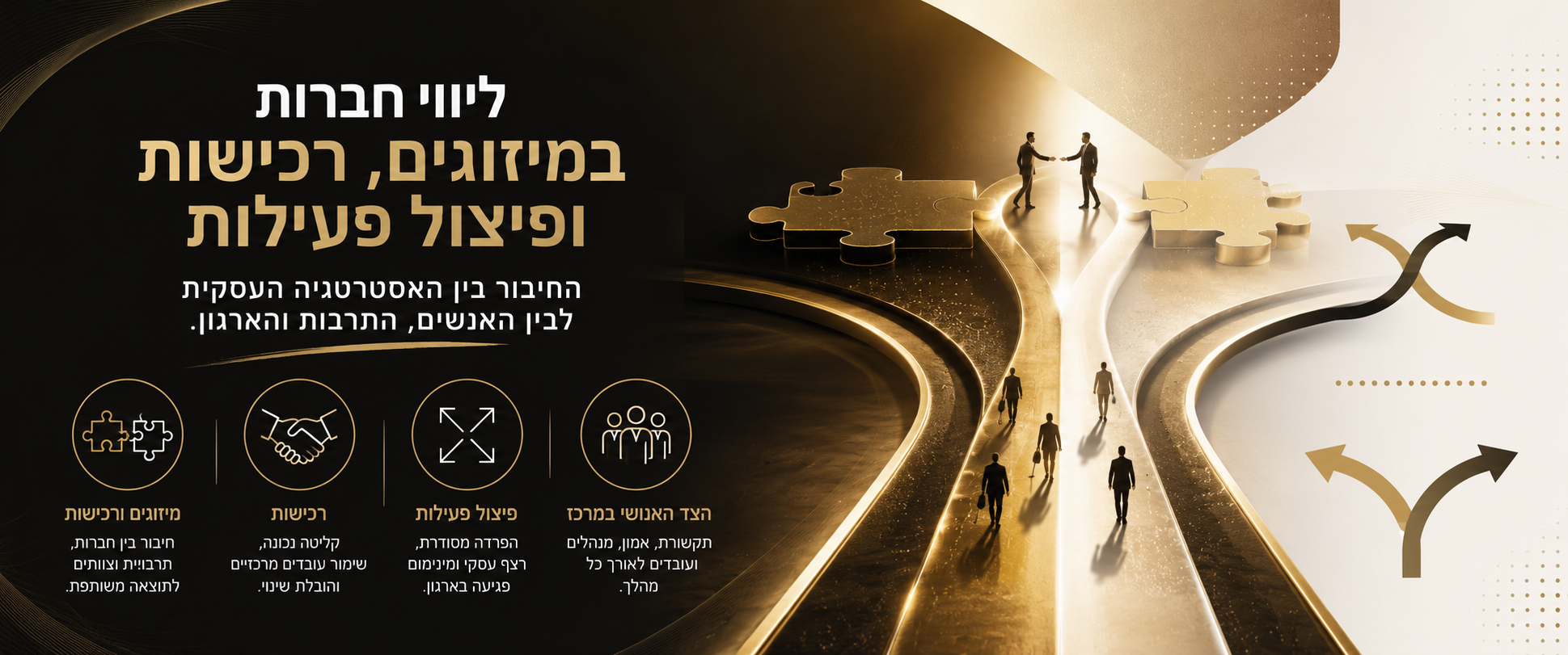 ליווי ארגוני במיזוגים, רכישות ופיצול פעילות